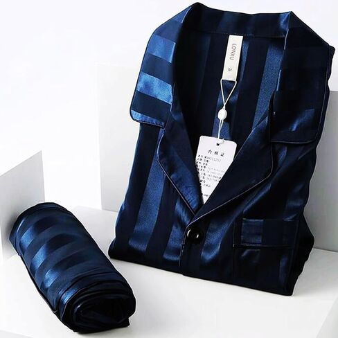 طقم بيجامة رجالي قصير من الساتان ملابس نوم S ~ 4XL in Saudi Arabia