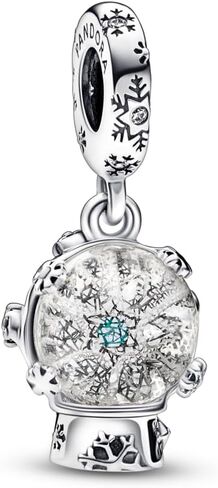 PANDORA Snowflake Snow Globe Dangle Charm - Compatible Moments Bracelets - Jewelry for Women - Gift for Women in Your Life - Made with Sterling Silver & Cubic Zirconia in Saudi Arabia