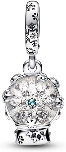 PANDORA Snowflake Snow Globe Dangle Charm - Compatible Moments Bracelets - Jewelry for Women - Gift for Women in Your Life - Made with Sterling Silver & Cubic Zirconia in Saudi Arabia