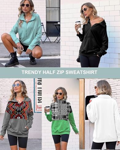 Onlypuff نصف زمم البلوز المرأة لطيف هوديس التلبيب البلوز كم طويل العصرية الدافئة الأعلى in Kuwait