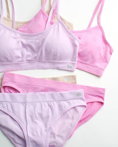 Limited Too Girls' Matching Training Bra Set - 6 Piece Seamless Sports Bralette Set (S-L) in Kuwait