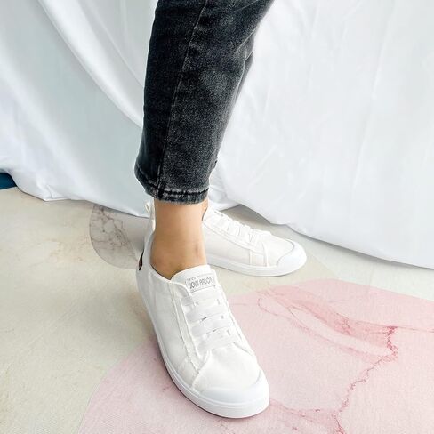 JENN ARDOR Women's Canvas Sneaker Slip-ons Loafers Shoes for Womens Fashion Casual Canvas Round Toe Soft Comfortable Walking Flats in Saudi Arabia