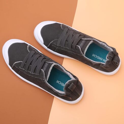 JENN ARDOR Women's Canvas Sneaker Slip-ons Loafers Shoes for Womens Fashion Casual Canvas Round Toe Soft Comfortable Walking Flats in Saudi Arabia