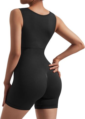 ثوب فضفاض للسيدات من RUUHEE برقبة مربعة بدون خياطة لليوجا والتحكم في البطن وسروال قصير للتمرين in Kuwait