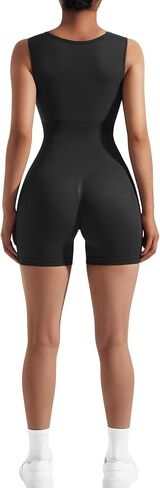 ثوب فضفاض للسيدات من RUUHEE برقبة مربعة بدون خياطة لليوجا والتحكم في البطن وسروال قصير للتمرين in Kuwait