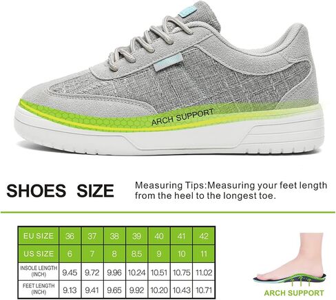 Women's Canvas Walking Shoes with Orthopedic Arch Support Comfortable Fashion Sneakers for Plantar Fasciitis Flat Feet Pain Relief in Kuwait
