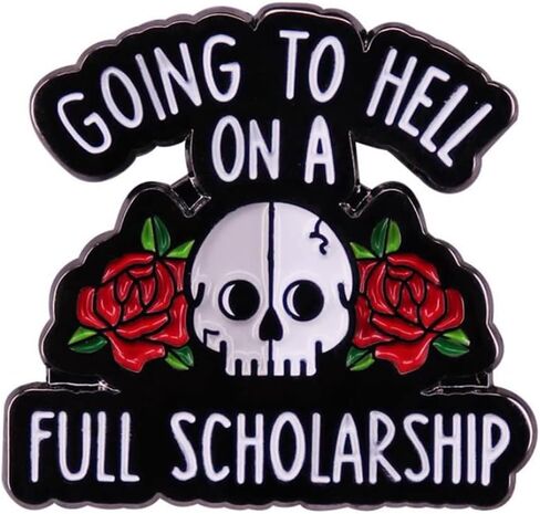 Going to Hell on a Full Scholarship Enamel Pin Spoopy Halloween Lapel Pin Funny Sayings Badge Satan Brooch Fashion Jewelry Accessories in Saudi Arabia