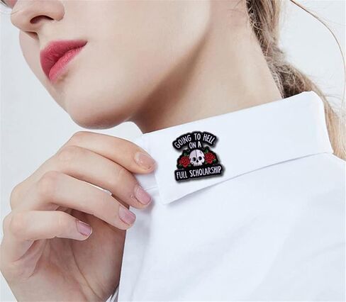 Going to Hell on a Full Scholarship Enamel Pin Spoopy Halloween Lapel Pin Funny Sayings Badge Satan Brooch Fashion Jewelry Accessories in Saudi Arabia