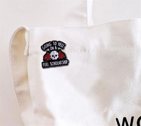 Going to Hell on a Full Scholarship Enamel Pin Spoopy Halloween Lapel Pin Funny Sayings Badge Satan Brooch Fashion Jewelry Accessories in Saudi Arabia
