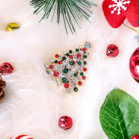 Boao Rhinestone Crystal Christmas Brooch, Christmas Brooch Pins for Christmas Day or Party Celebration, 3 Pieces (Christmas Reindeer, Christmas Tree and Boots Shapes) in Saudi Arabia