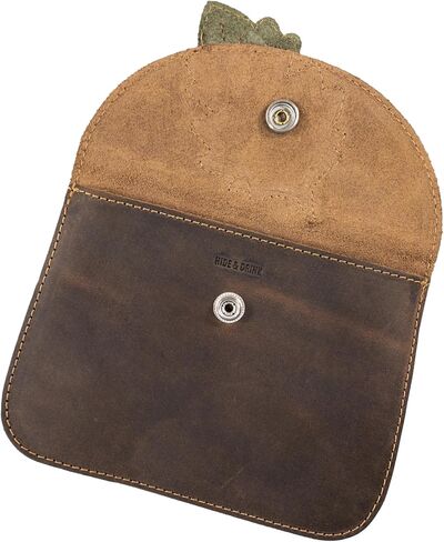 Hide & Drink, Leaves Card Wallet Pouch Handmade from Full Grain Leather, Soft Coin & Cash Organizer, Cable Holder & Accessories Case :: Single Malt Mahogany in Saudi Arabia