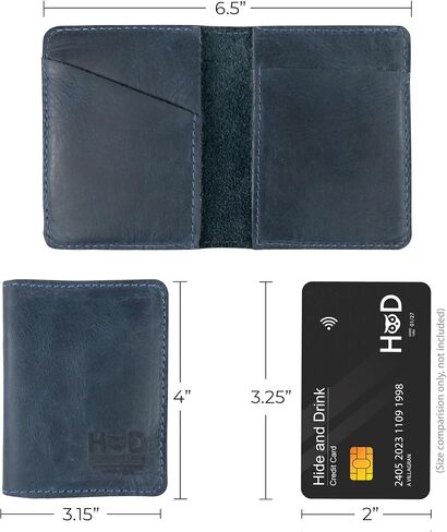 Hide & Drink, Bifold Wallet Handmade from Full Grain Leather - Bourbon Brown in Saudi Arabia