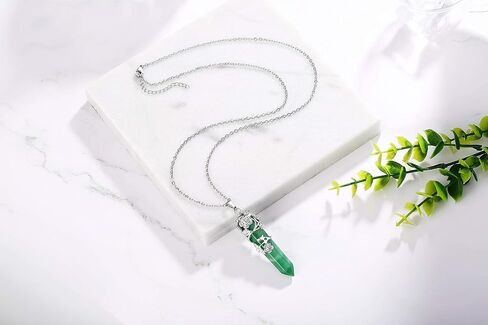 XIANNVXI Flower Wrapped Crystal Point Pendant Necklace Reiki Healing Crystals Stone Necklaces Gemstone Quartz Jewelry for Women in Kuwait