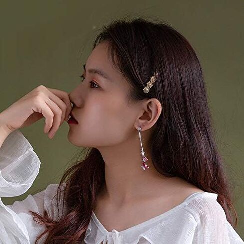 Zircon Butterfly Tassel Earrings for Women Girls, Long Colours Crystal Imitation Pearl Dangle Earrings Rhinestone Butterfly Drop Earrings in Kuwait