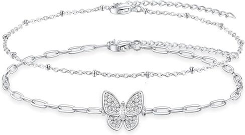 Tarsus 14K Gold Plated Butterfly Layered Bracelet/Anklets Adjuatable Jewelry Gifts for Women Girls in Saudi Arabia