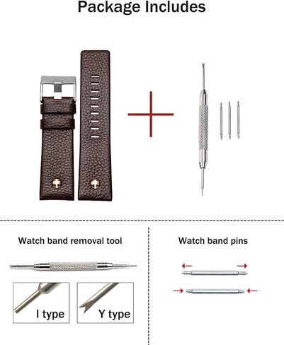 Choco&Man US Diesel Calfskin Leather Watch Band strap with Tool 22mm 24mm 26mm 28mm 30mm Replacement for Men's Diesel Watches… in Kuwait