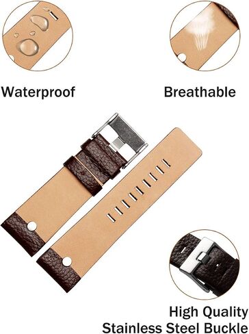 Choco&Man US Diesel Calfskin Leather Watch Band strap with Tool 22mm 24mm 26mm 28mm 30mm Replacement for Men's Diesel Watches… in Kuwait