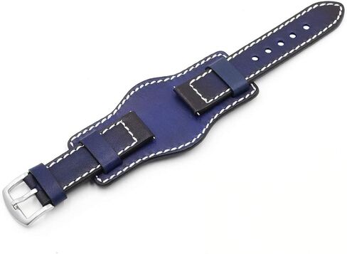 Onthelevel Leather Cuff Watch Strap 20mm 22mm 24mm Vintage Genuine Leather Watch Band with Mat for Men in Kuwait