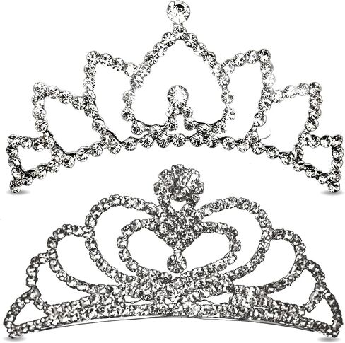 Butterfly Craze Princess Crown Comb Mini Tiara for Kids - Set of 2, Ideal for Wedding Flower Girls, Bridesmaids & Even For Brides, Also Perfect For Birthday Parties, Dress Up, And Pretend Plays in Kuwait