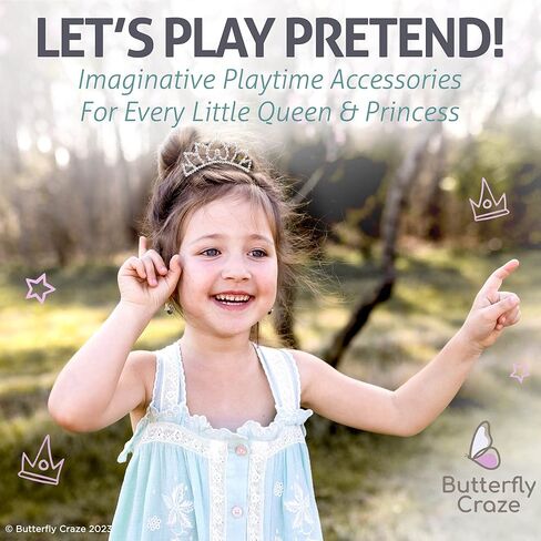 Butterfly Craze Princess Crown Comb Mini Tiara for Kids - Set of 2, Ideal for Wedding Flower Girls, Bridesmaids & Even For Brides, Also Perfect For Birthday Parties, Dress Up, And Pretend Plays in Kuwait