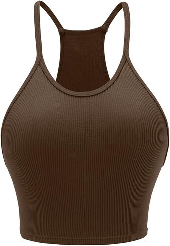 Attifall مضلع قطع علوية بدون أكمام للنساء سلس ظهر Racerback السباغيتي حزام كامي تجريب الرياضة اقتصاص القمم مجموعات in Kuwait