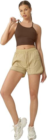 Attifall مضلع قطع علوية بدون أكمام للنساء سلس ظهر Racerback السباغيتي حزام كامي تجريب الرياضة اقتصاص القمم مجموعات in Kuwait