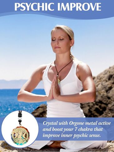 10 Pieces Chakra Necklace Orgonite Necklace Crystal Pendant Necklace Spiral Chakra Healing Energy Necklace Adjustable Reversible Pendant for Women Men,1.4 Inches in Saudi Arabia