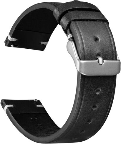 BOSHIYA حزام ساعة جلدي سريع الإصدار 20 مم حزام ساعة جلد طبيعي عتيق للرجال والنساء حزام ساعة بديل 20 مم بني توفي/بني سرج/أسود in Kuwait