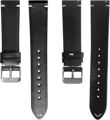 BOSHIYA حزام ساعة جلدي سريع الإصدار 20 مم حزام ساعة جلد طبيعي عتيق للرجال والنساء حزام ساعة بديل 20 مم بني توفي/بني سرج/أسود in Kuwait