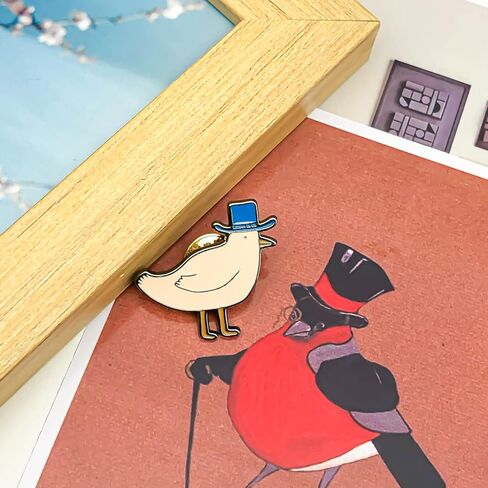 دبوس طائر جنتلمان | دبابيس أنيمي | دبابيس رائعة | دبابيس مضحكة | دبابيس مطلية بالمينا | دبوس التلبيب لحقيبة الظهر للنساء، مجموعة العرض | 3 سم، بروش مطلي بالمينا، سبيكة معدنية, بروش المينا, خليط معدني in Kuwait