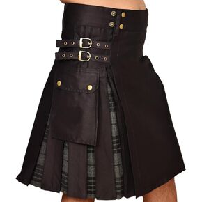 ASU KILTS- تنورة هجينة حديثة من القطن والترتان للرجال - نقبة ترتان متعددة للرجال