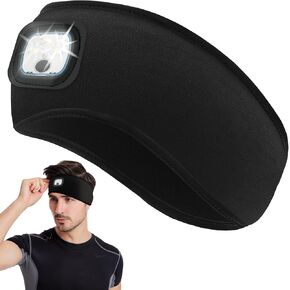 BELONGSCI LED عصابة رأس رياضية مع ضوء USB قابل لإعادة الشحن مصباح أمامي هدايا للرجال والنساء مثالية للمشي لمسافات طويلة والجري والإصلاح وصيد الأسماك وركوب الدراجات والنوم والتمرين والركض واليوجا in Kuwait