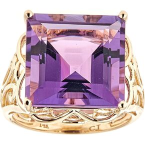 Gin & Grace 10K Yellow Gold Genuine Amethyst Ring for women in Kuwait
