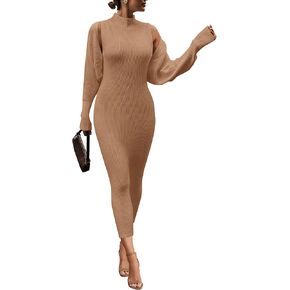PRETTYGARDEN Womens Fall 2 Piece Outfits Bodycon Maxi Tank Pullover Sweater Dress And Long Sleeve Cropped Cardigan Knit Sets in Kuwait
