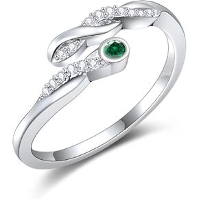 RIVIKO Infinity Symbol Birthstone Open Ring for Women Adjustable 925 Sterling Silver Rings Comfort Fit Size 6-9 Women Birthday Anniversary Valentine's Jewelry Gift for Wife Mother Girlfriend Her Daughter in Saudi Arabia
