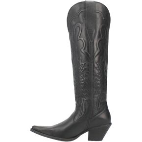 Dingo Womens Raisin Kane Snip Toe Casual Boots Over the Knee Mid Heel 2-3" - Black