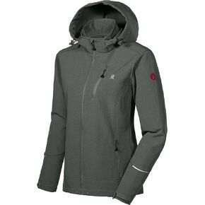 Little Donkey Andy Women's Softshell Jacket Ski Jacket with Removable Hood, Fleece Lined and Water Repellent