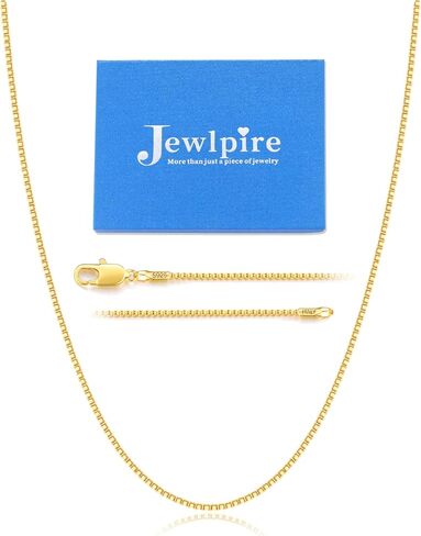Jewlpire 14-26 بوصة إيطالية 1.3 مم فائقة الفخامة 24 قيراط من الذهب أكثر من 925 من الفضة الإسترلينية سلسلة قلادة للنساء الفتيات، قلادة بديلة لا تسبب الحساسية رقيقة وقوية سلسلة نسائية in Kuwait