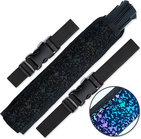 SoJourner Bags Black Rave Fan Holster - Rave Fan Holder - Rave Festival Accessories | Hand Fan Holder & thigh holster for Rave Essentials in Saudi Arabia