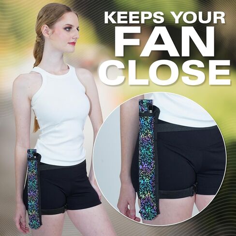 SoJourner Bags Black Rave Fan Holster - Rave Fan Holder - Rave Festival Accessories | Hand Fan Holder & thigh holster for Rave Essentials in Saudi Arabia
