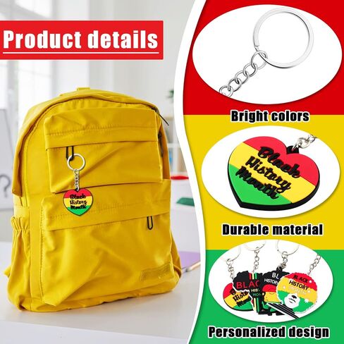 Fabbay 96 Pcs Black History Month Keychain Hanging Black History Month Gift Black History Month Decorations Juneteenth Day Party Favors for Party Classroom Women Backpacks Supplies, 6 Styles in Saudi Arabia