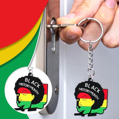 Fabbay 96 Pcs Black History Month Keychain Hanging Black History Month Gift Black History Month Decorations Juneteenth Day Party Favors for Party Classroom Women Backpacks Supplies, 6 Styles in Saudi Arabia