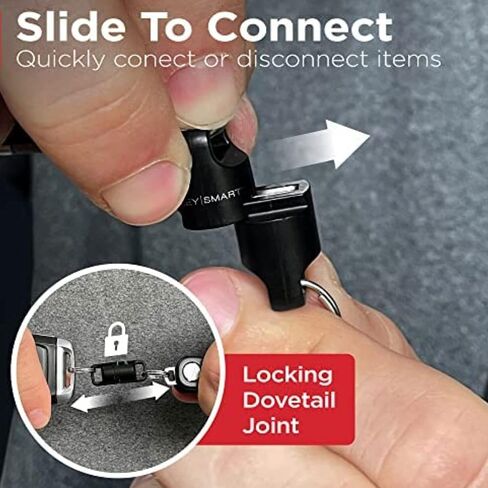 سلسلة مفاتيح KeySmart MagConnect Pro مغناطيسية سريعة الإصدار للرجال - حامل حلقة سلسلة مفاتيح للحقيبة والحزام والسيارة - قابلة للفصل in Saudi Arabia