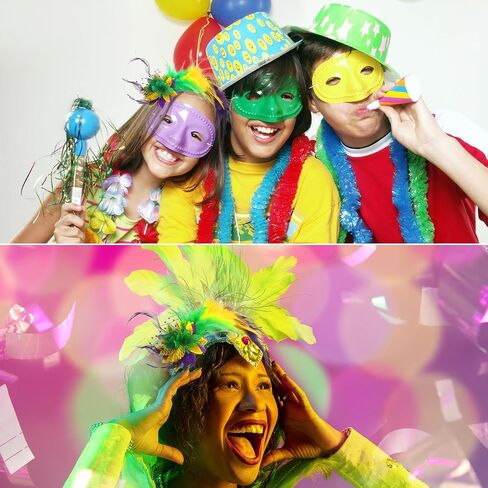 Yunlly 6 Pcs Mardi Gras Feather Headband 1920 Feather Fascinator Headband Parrot Headband Party Costume Women Accessories in Saudi Arabia