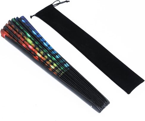 Large Women Clack Fold Hand Fan Fluorescence Printing UV Glow Party Club Prom Disco Freaky Pub Decoration Accessory Aurora in Saudi Arabia