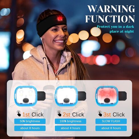 BELONGSCI LED عصابة رأس رياضية مع ضوء USB قابل لإعادة الشحن مصباح أمامي هدايا للرجال والنساء مثالية للمشي لمسافات طويلة والجري والإصلاح وصيد الأسماك وركوب الدراجات والنوم والتمرين والركض واليوجا in Kuwait