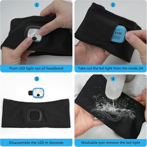 BELONGSCI LED عصابة رأس رياضية مع ضوء USB قابل لإعادة الشحن مصباح أمامي هدايا للرجال والنساء مثالية للمشي لمسافات طويلة والجري والإصلاح وصيد الأسماك وركوب الدراجات والنوم والتمرين والركض واليوجا in Kuwait