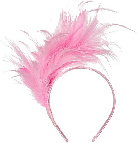 AGITATESAND Feather Boa Fascinator Headband Party Wedding Sallon Headwear Flapper Headpiece in Saudi Arabia