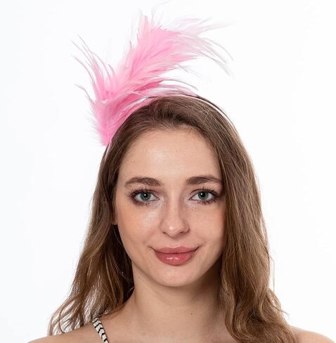 AGITATESAND Feather Boa Fascinator Headband Party Wedding Sallon Headwear Flapper Headpiece in Saudi Arabia