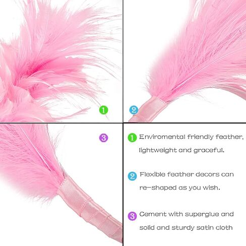 AGITATESAND Feather Boa Fascinator Headband Party Wedding Sallon Headwear Flapper Headpiece in Saudi Arabia